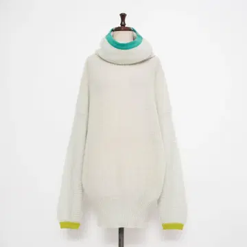 ENRICA MASSEI 하이넥 배색 니트 사이즈 38*KD832