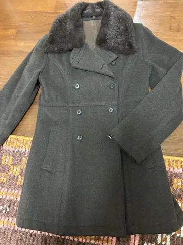 다크 브라운 퍼 울 코트