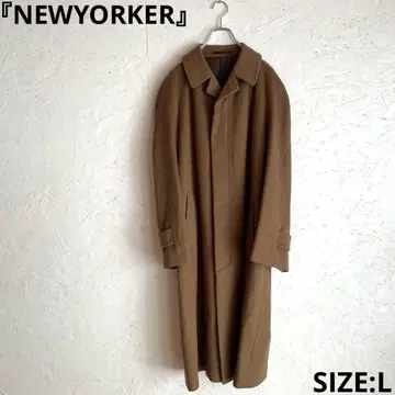 캐시미어 혼방 [ NEWYORKER ] 울 롱 스텐카라 코트 L