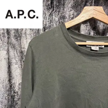 A.P.C. x Brain dead 올리브 그린 긴팔 티셔츠