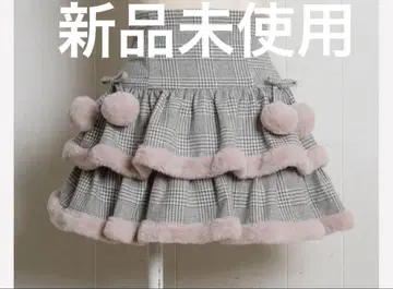 미개봉 새상품 pium 퍼 부착 티어드 미니 스커트