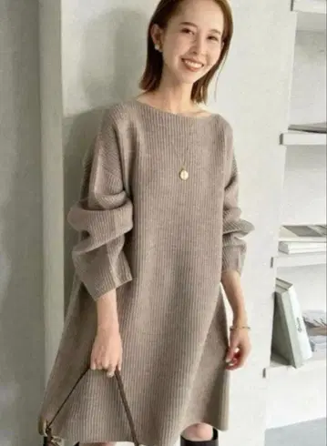 울 니트 미니 원피스 예나스로브