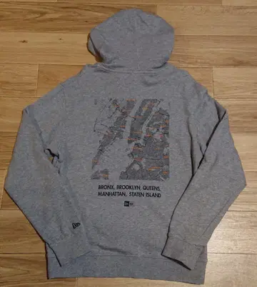 New Era x AVIREX 그레이 후드 맨투맨