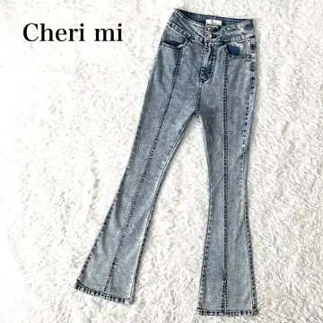 Cheri mi 셰리미 슬림 레그 스트레치 플레어 데님 하이웨스트 S