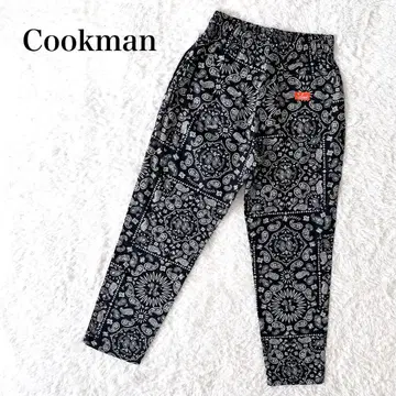 새상품급 Cookman 쿠쿠맨 셰프 팬츠 페이즐리 무늬 블랙 M