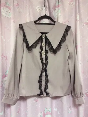 MARS 스톤 세일러 블라우스 - 핑크