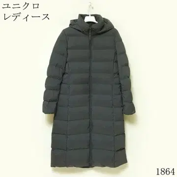 유니클로 후드 부착 롱 코트 다크 그레이