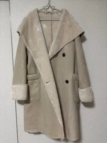 무스탕 코트 후드 부착