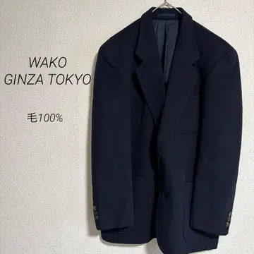 2568 고품질 모 100% 테일러드 자켓 네이비 [와코우]