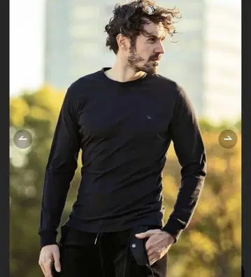 1PIU1UGUALE3 RELAX 베이직 롱 T셔츠 긴팔 골프웨어 블랙