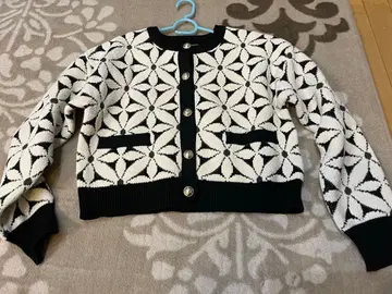 기하학 패턴 니트 가디건 긴팔 새상품, 미사용