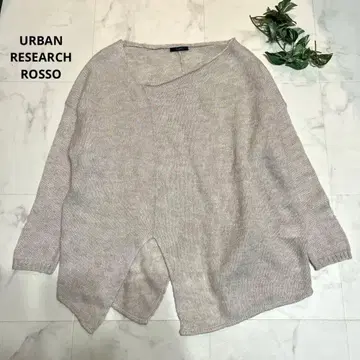 어반리서치 로쏘 린넨 알파카 혼방 비대칭 시스루 니트 아이보리