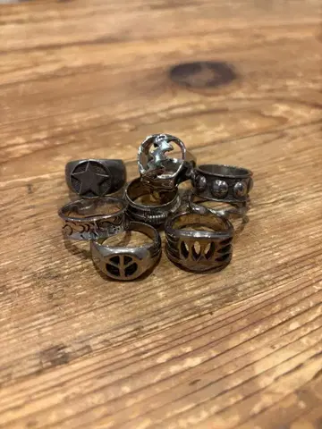 반지 8개 세트 묶음 판매 실버 구제 의류