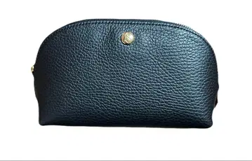 블랙 가죽 라운드형 파우치