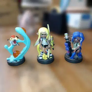 스프라툰 3 amiibo 오징어 소녀 문어 소년 아기 오징어 세트