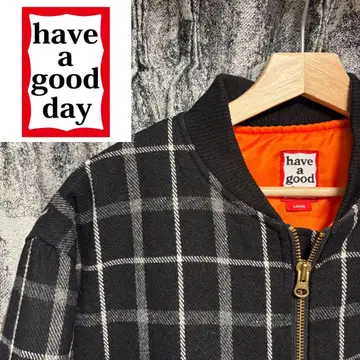 [ 초레어 ] have a good day Ma1 자켓 체크 무늬