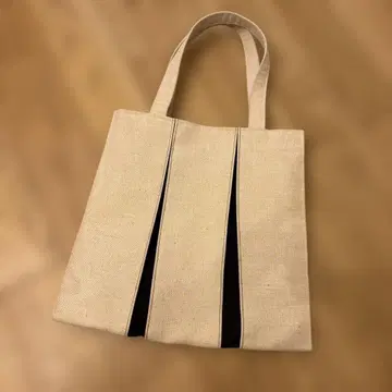 광장 베이지 스트라이프 토트백