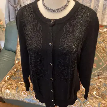 블랙 가디건 빈티지