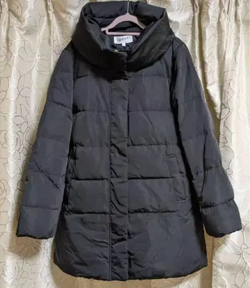 블랙 퀼팅 롱 다운 자켓