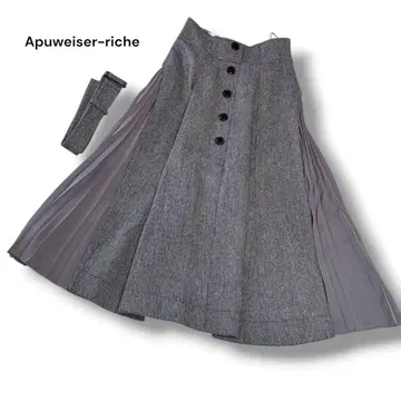 [ 새상품급 ] Apuweiser-riche 사이드 플리츠 플레어 스커트