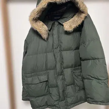 EASTBOY 다운 자켓 후드 부착 올리브 그린