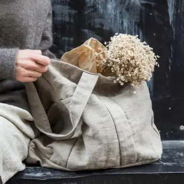 포그린워크 린넨 이스타다 토트백 빅