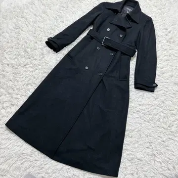 [ c6744 ] flocon 롱 코트 블랙 더블 브레스트