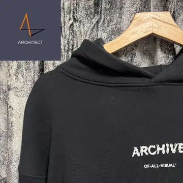 [ 초레어 ] ARCHITECT 블랙 후드 부착 후드티