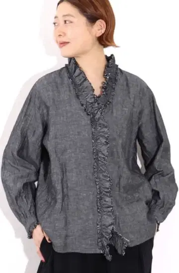 저널 스탠다드 랙스 CL 샴브레이 프릴 블라우스