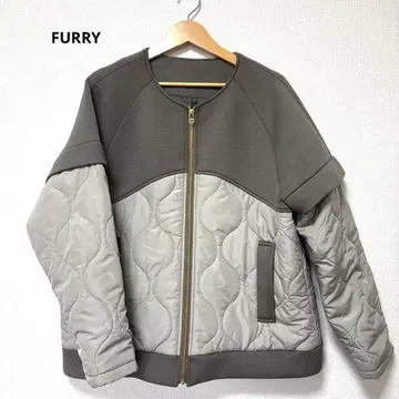 FURRY 퀼팅 집업 자켓