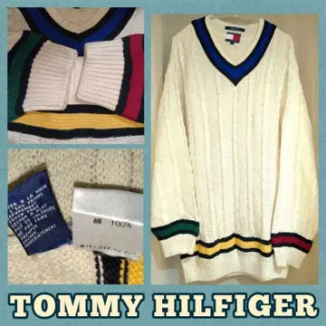 칠드런 니트 스웨터 V넥 크리켓 타미힐피거 트레디셔널