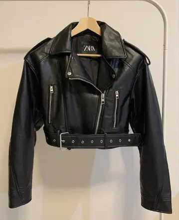 ZARA 자라 블랙 라이더 자켓 크롭 기장