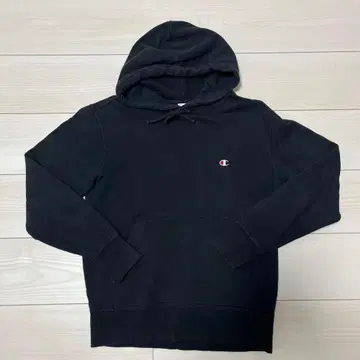 Champion 블랙 후드 부착 후드티 M 사이즈