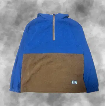 후드 부착 플리스 자켓 파랑/브라운 빈티지