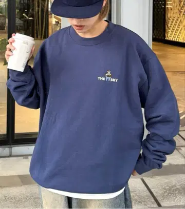 CIAOPANIC TYPY 원포인트 자수 백 프린트 맨투맨 아저씨