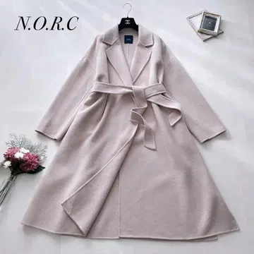 인기 노크 바이 더 라인 라이트 울 리버 롱 코트 벨트 베이지 2