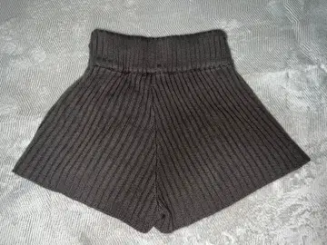 리브 편직 다크 그레이 숏팬츠 F