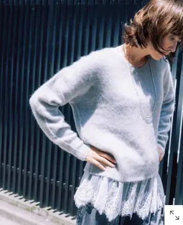 Ade Lifestyle 밑단 레이스 탱크 화이트