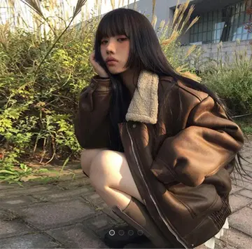 anyonemore 보아 페이크 무스탕 자켓