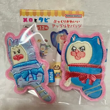 멜로와 타비 통통 귀여운 아플리케 배지 핀 세트 꼬리