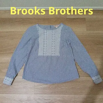 브룩스브라더스 파랑 스트라이프 자수 블라우스