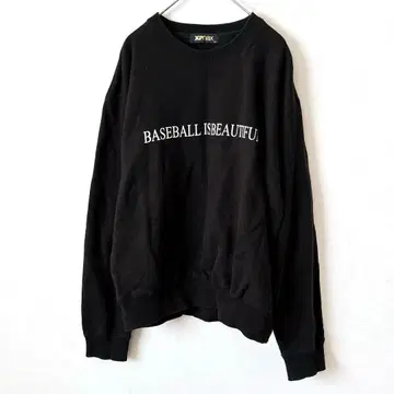 자낙스 맨투맨 상의 면100% 블랙 L 크루넥 긴팔 리브