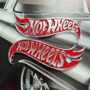 핫휠 HOT WHEELS 엠블럼 레드 금속 메탈 스티커
