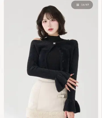 Darich 앙상블 샤기 니트탑 black