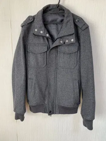 다케오 키쿠치 남성용 울 밀리터리 자켓 차콜 그레이