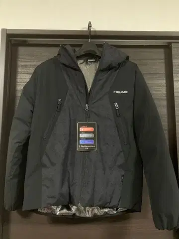 HEAD 후드 부착 점퍼 블랙