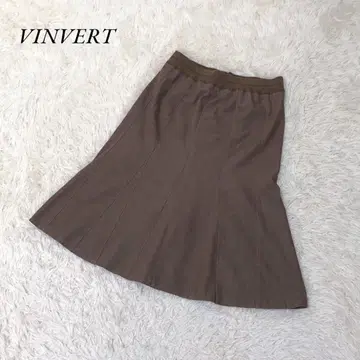 VINVERT 반베일 스커트 무릎 기장 플레어 L 브라운 계열 머메이드