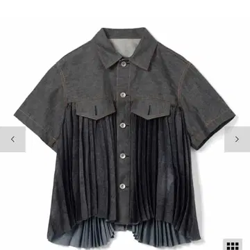 sacai 25SS 데님 셔츠 데님 셔츠 플리츠