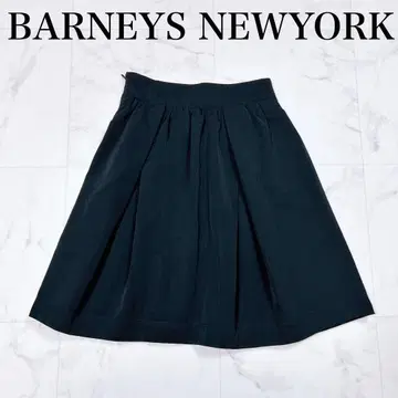 BARNEYS NEW YORK 플레어 스커트 미디 블랙 36