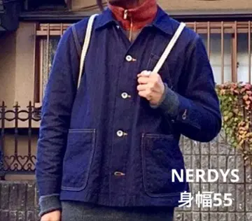 NERDYS 데님 시어서커 커버올 자켓